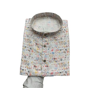FOXDX Mens Cotton Blend Printed Long Kurta