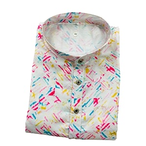 FOXDX Mens Cotton Blend Printed Long Kurta