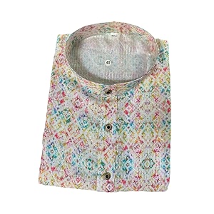FOXDX Mens Cotton Blend Printed Long Kurta