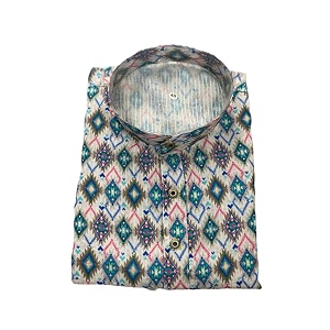 FOXDX Mens Cotton Blend Printed Long Kurta
