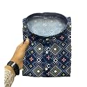FOXDX Men39s Cotton Blend Printed Long Kurta