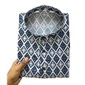FOXDX Men39s Cotton Blend Printed Long Kurta