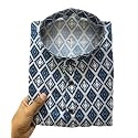 FOXDX Men39s Cotton Blend Printed Long Kurta