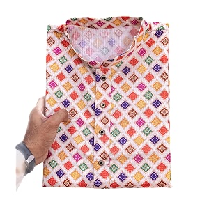 FOXDX Mens Cotton Kurta Ethnic Printed Kurta