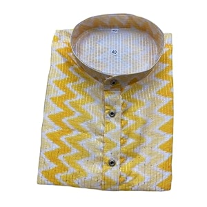 FOXDX Mens Cotton Kurta Ethnic Printed Kurta
