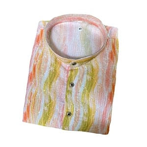FOXDX Mens Cotton Kurta Ethnic Printed Kurta