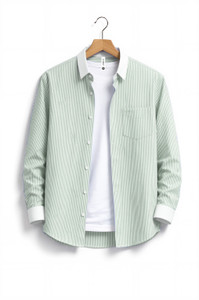 FOXEY Men Self Design Casual Light Green