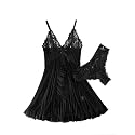 Foxiny Sexy Lingerie Dress 2pcs Women Night Gown with Thong 3XS-6XL