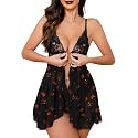 Foxiny Sexy Lingerie Dress 2pcs Women Night Gown with Thong 3XS-6XL