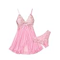 Foxiny Sexy Lingerie Dress 2pcs Women Night Gown with Thong 3XS-6XL