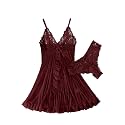 Foxiny Sexy Lingerie Dress 2pcs Women Night Gown with Thong 3XS-6XL
