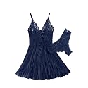 Foxiny Sexy Lingerie Dress 2pcs Women Night Gown with Thong 3XS-6XL