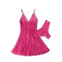 Foxiny Sexy Lingerie Dress 2pcs Women Night Gown with Thong 3XS-6XL