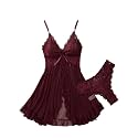 Foxiny Sexy Lingerie Dress 2pcs Women Night Gown with Thong 3XS-6XL