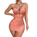 Foxiny Sexy Lingerie Dress Women Ruched Bodycon Outfit