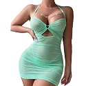 Foxiny Sexy Lingerie Dress Women Ruched Bodycon Outfit