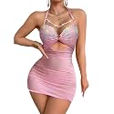 Foxiny Sexy Lingerie Dress Women Ruched Bodycon Outfit