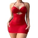 Foxiny Sexy Lingerie Dress Women Ruched Bodycon Outfit