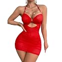 Foxiny Sexy Lingerie Dress Women Ruched Bodycon Outfit