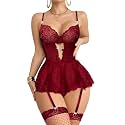 Foxiny Sexy Lingerie Set 3 Piece Women Corset Bodysuit