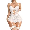 Foxiny Sexy Lingerie Set 3 Piece Women Corset Bodysuit