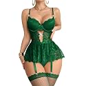 Foxiny Sexy Lingerie Set 3 Piece Women Corset Bodysuit