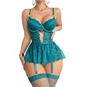 Foxiny Sexy Lingerie Set 3 Piece Women Corset Bodysuit