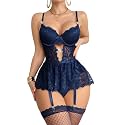 Foxiny Sexy Lingerie Set 3 Piece Women Corset Bodysuit