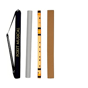 foxit musical bamboo flutes bansuri c sharp right handed middle 185 inch with free carry bag