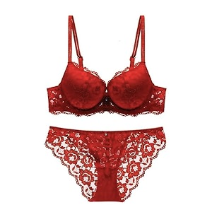 Foxline Womens Lace Push Up Underwired Solid