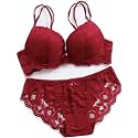Foxline Women39s Lace Push Up Underwired Solid