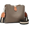 FOXLOVER Lichee Pattern Crossbody Bags for Women Vegan Leather Purses Trendy Shoulder Handbags with Wide Strap