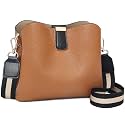 FOXLOVER Lichee Pattern Crossbody Bags for Women Vegan Leather Purses Trendy Shoulder Handbags with Wide Strap