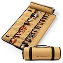 Foxrino Tool Roll, Heavy Duty Tool Roll Bag Organizer, Roll Up Tool Pouch with 20 + 1 Pocket, Gifts for Men Father Dad Mechanic, Brown