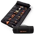Foxrino Tool Roll For Men, Heavy Duty Tool Roll Bag Organizer, Roll Up Tool Pouch with 20 + 1 Pocket, Perfect Gifts for Men Father Dad Mechanic, Black