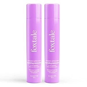 foxtale 5x hydrating ceramide moisturizer for face  micro hyaluronic acid amp 3 ceramides  lightweight  fast absorbing  repairs skin barrier and texture  men amp women - 100ml