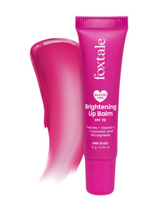 foxtale spf 30 brightening lip balm with peptides vit c  hyaluronic acid pink bubblegum