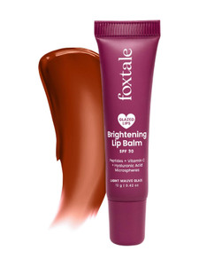 foxtale spf 30 brightening lipbalm with peptides vitc  hyaluronic acid light mauve caramel