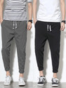FOXTER Solid Men Black Grey Track Pants