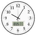 Foxtop 14" Digital and Analog Wall Clock Silent Battery Operated Hour Chime