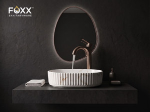 foxx sanitaryware modern ceramic wash basin for bathroom19x13x5b-34 matt 19x13x5b-34 matt table top basin grey marble design matt