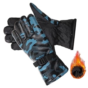 20 snow amp windproof thermal soft fur warm winter gloves furfleece inside for riding protective warm hand riding cycling byke bike scootymotorcycle for men amp boymale blue-fauzi
