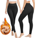 Frackson Black Ankle Length 24 to 34 Waist Stretchable Warm Fleece Legging Slim Fit Women Pyjama Thermal