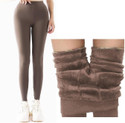 Frackson Brown Ankle Length 24 to 34 Waist Stretchable Warm Lined Fleece Legging Slim Fit Women Pyjama Thermal