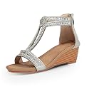 FRALOSHA Wedge Sandals for Women Open Toe Casual Summer Roman High Heel Breathable Beach Sandals