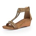 FRALOSHA Wedge Sandals for Women Open Toe Casual Summer Roman High Heel Breathable Beach Sandals