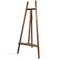 A-Frame Wooden Display Easel, Lyre Beechwood Studio Easel Stand, Brown