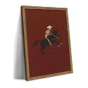 Framed Western Cowboy Wall Art, Gothic Skull Horse Riding Canvas Wall Decor Painting, Vintage Southwestern Cowboy Posters Prints Pictures for Living Room Bedroom 12x16 Inch