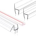 Frameless Shower Door Seal Set, 4 Pack x 39" HDM Glass Shower Door Bottom Seal Side Seal Strip Door Sweep for 3/8" Glass, Ultra-Clear Polycarbonate, Stop Shower Leaks Create A Water Barrier
