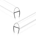 Frameless Shower Door Seal Strip 2 Pack x 39 Inch U for 3/8" Thick Glass Shower Door Side Seal Strip Bottom Seal Door Sweep Ultra Clear Polycarbonate, Stop Showers Leaks Create A Water Barrier